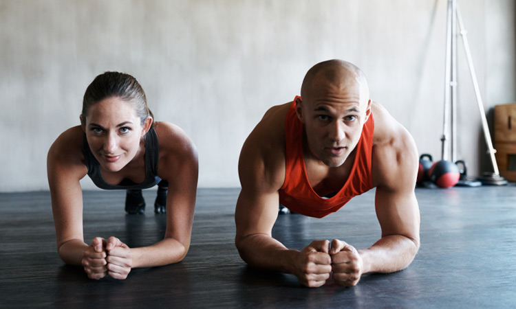 couple doing plank